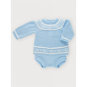 Sardon Baby Boy Blue Knitted Jumper and Short Set